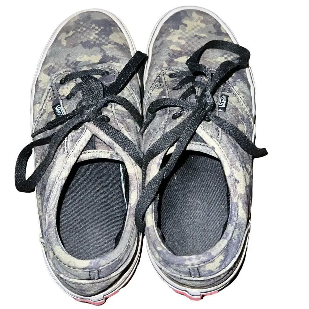 Vans Atwood camo low top lace up‎ sneakers unisex youth size 5